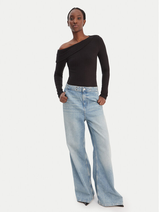 Guess Guess Топ W6RP15 KD012 Чорний Slim Fit