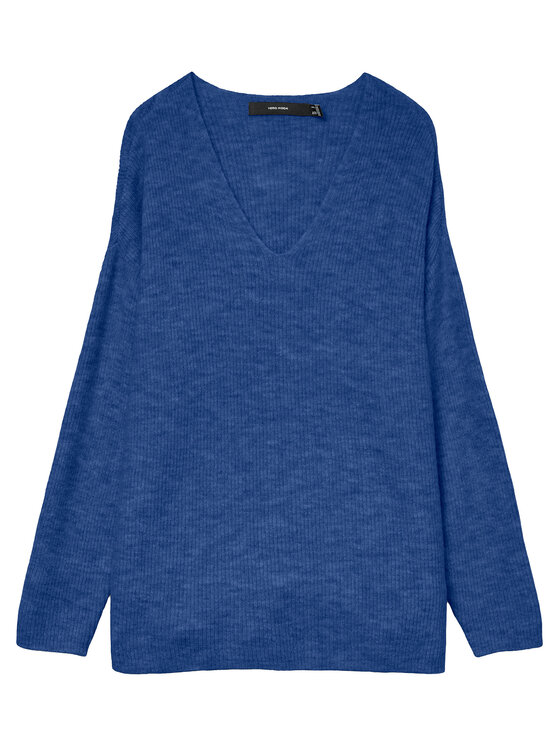 Vero Moda Vero Moda Džemper Crewlefile 10233357 Plava Loose Fit