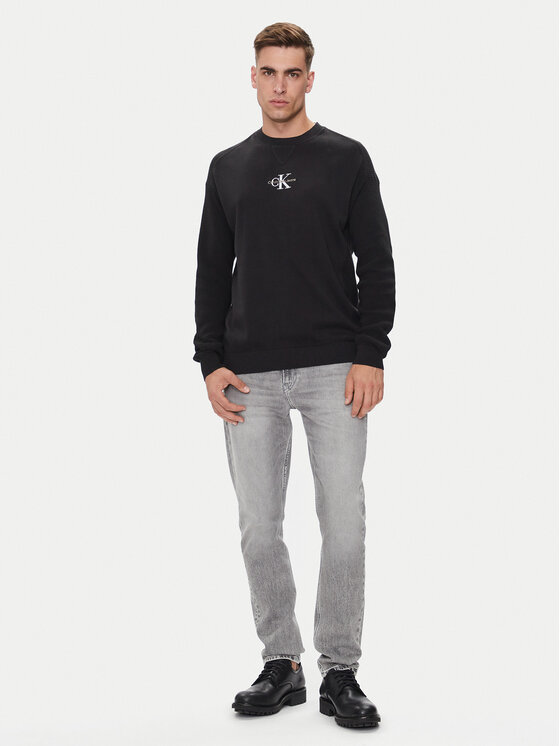Calvin Klein Jeans Calvin Klein Jeans Sweter Monologo J30J325671 Czarny Regular Fit