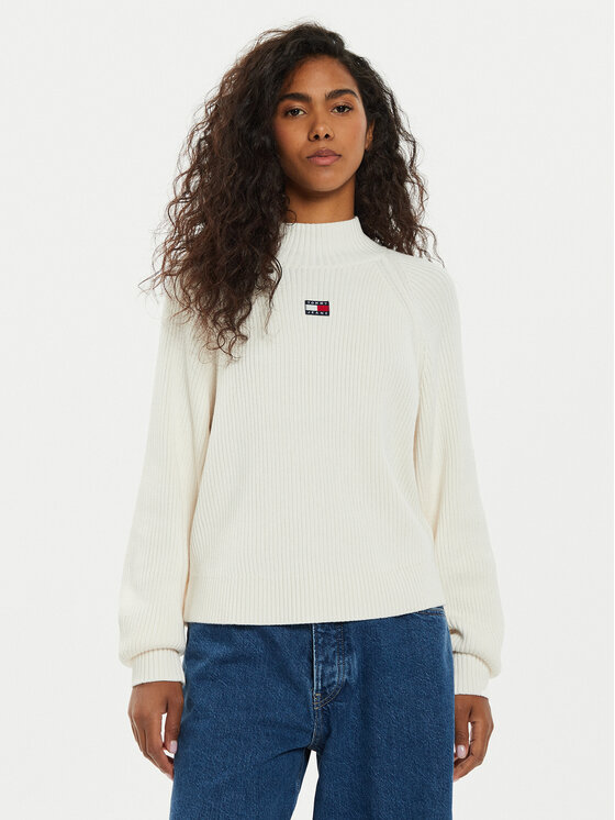 Női Garbó Tommy Jeans, Méret: L, Ekru, Tjw Badge DW0DW19912