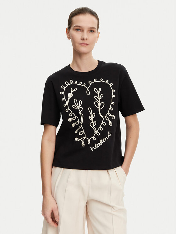 Weekend Max Mara Weekend Max Mara Tricou Lecco 2515941052 Negru Boxy Fit