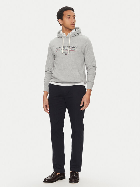 Tommy Hilfiger Tommy Hilfiger Суитшърт Center Stack MW0MW38672 Сив Regular Fit