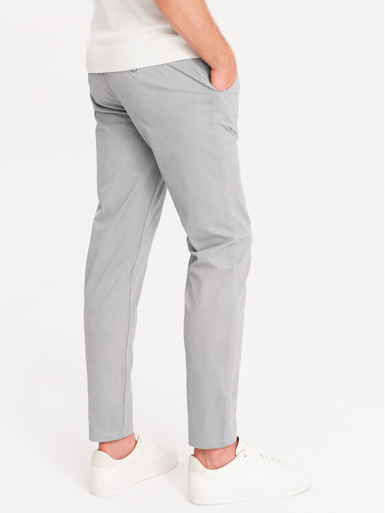 Ombre Ombre Chino kalhoty OM-PACP-0118 Šedá Regular Fit