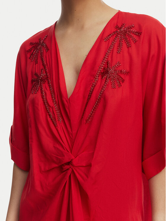 LOLA CASADEMUNT LOLA CASADEMUNT Φόρεμα καλοκαιρινό LS2616010 Κόκκινο Relaxed Fit