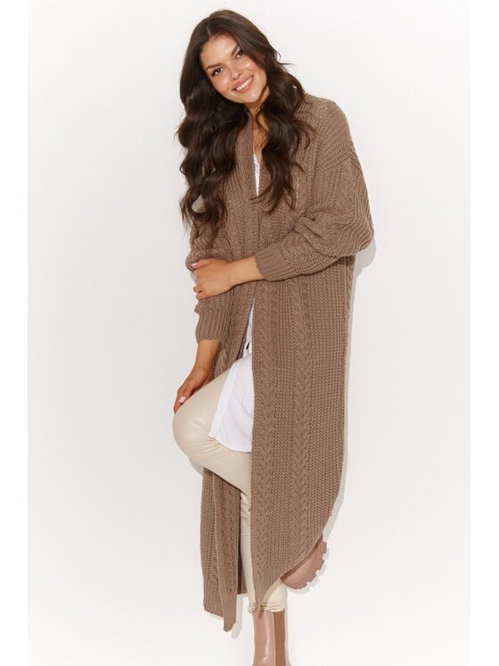 Makadamia Makadamia Sweter S175 Brązowy Loose Fit