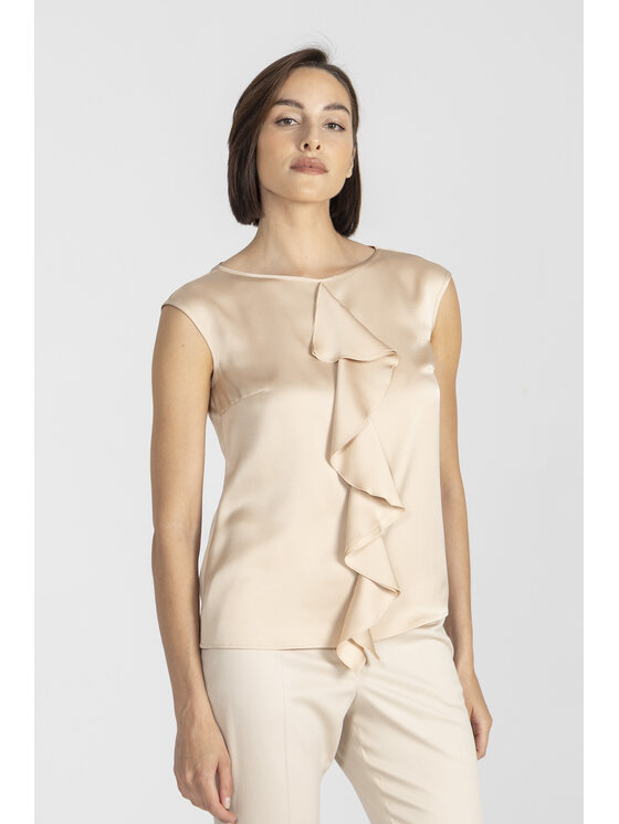 Deni Cler Milano Deni Cler Milano Top W-DC-0010-E2-S1-12-1 Beżowy Regular Fit
