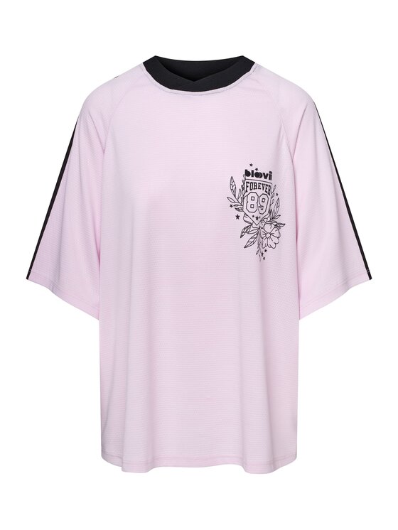 Esotiq Esotiq T-Shirt 43758 Różowy Oversize