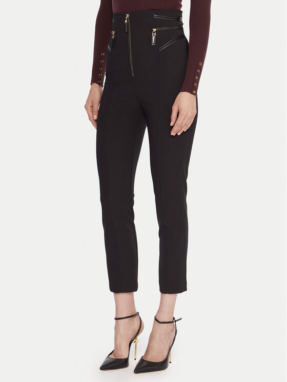 Elisabetta Franchi Elisabetta Franchi Szövet nadrág PA-119-56E2-V440spodnie Fekete Regular Fit