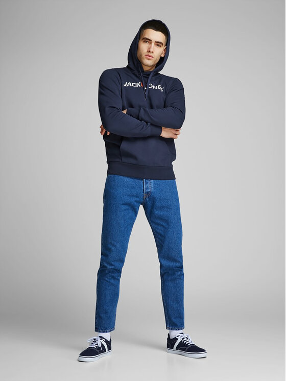 Jack&Jones Jack&Jones Pulóver Corp Old Logo 12137054 Sötétkék Regular Fit