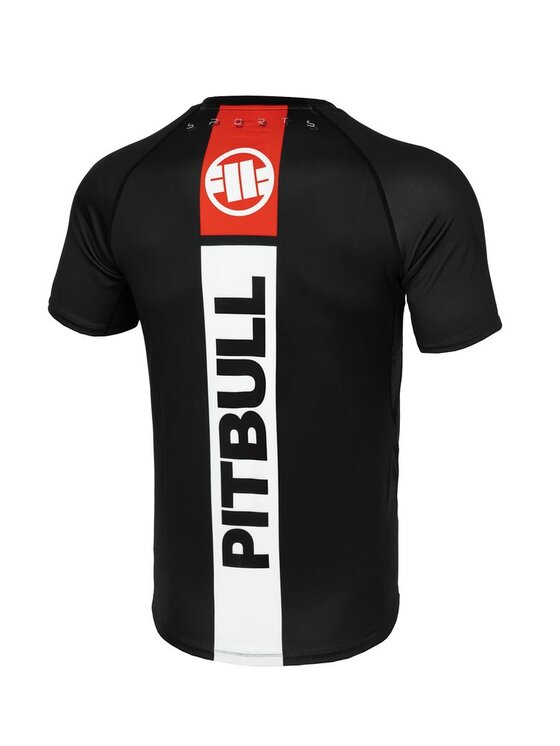 PITBULL PITBULL Koszulka techniczna Rashguard Hilltop Sports II M Czarny Slim Fit