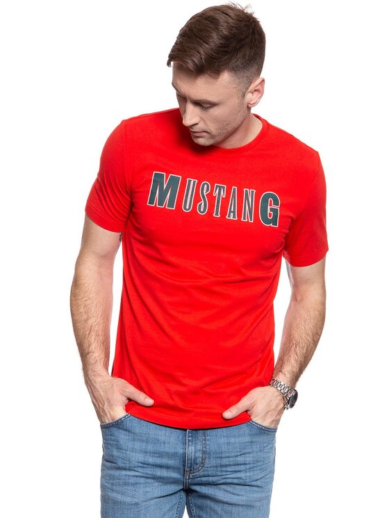 Mustang Mustang T-shirt ALEX LOGO TEE Rosso Regular Fit