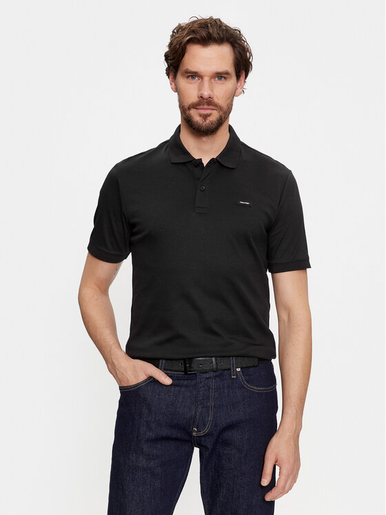 Calvin Klein Polokošeľa Smooth Cotton Slim Polo K10K111657 Čierna Regular Fit