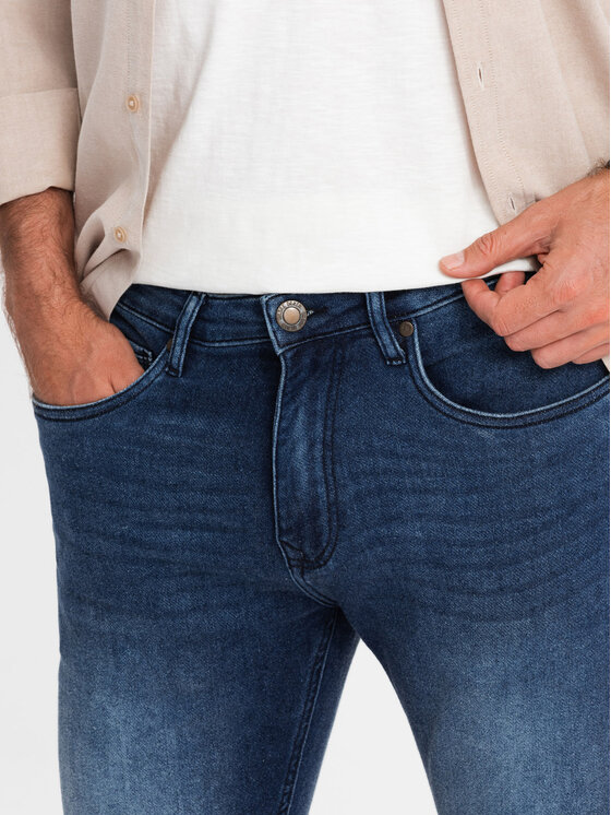 Ombre Ombre Jeansy OM-PADP-0214 Modrá Regular Fit