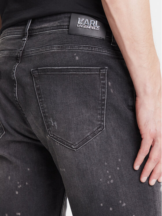 KARL LAGERFELD KARL LAGERFELD Pantaloni scurți de blugi 265820 552832 Negru Slim Fit