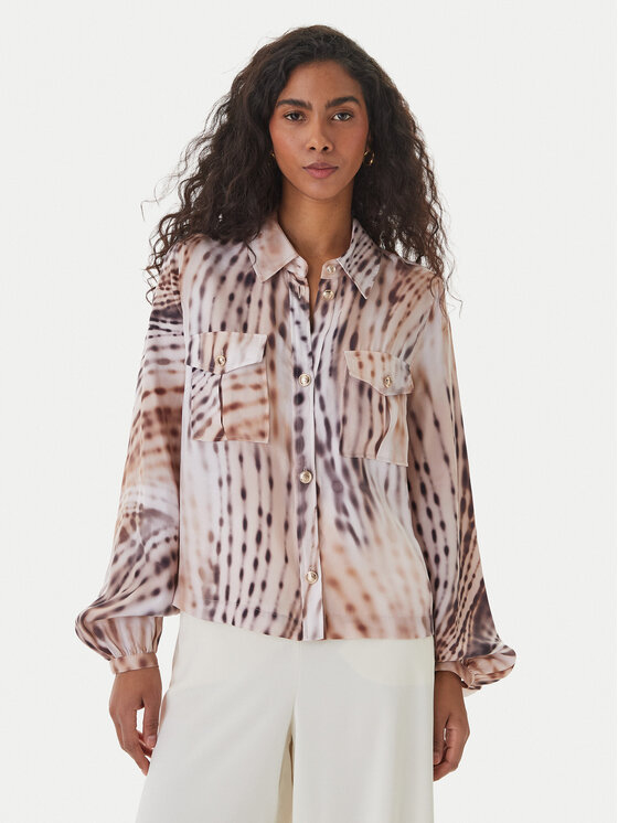 Guess Guess Cămașă W6GH22 W1789 Bej Regular Fit