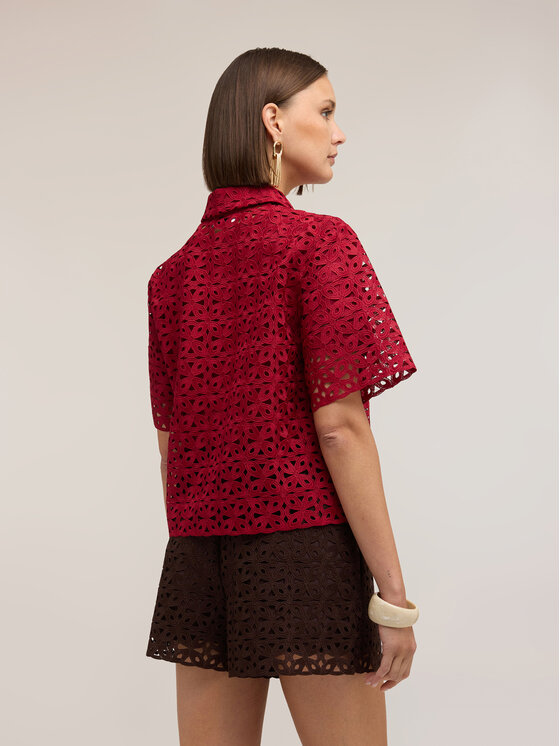 Motivi Motivi Camicia 5049Q000960N0Z6 Rosso Boxy Fit