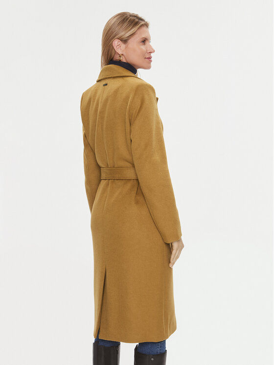Bruuns Bazaar Bruuns Bazaar Płaszcz wełniany Catarina BBW2508 Brązowy Regular Fit