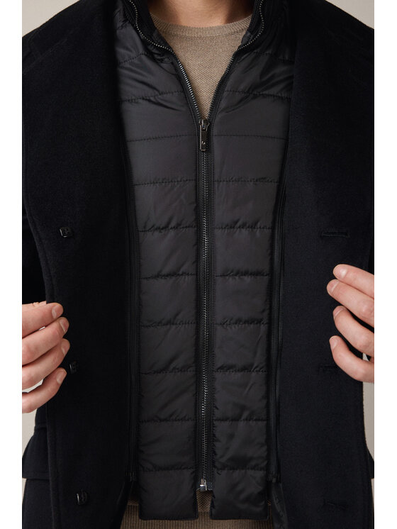 Lancerto Lancerto Płaszcz Ebikon KU073225000001 Czarny Regular Fit