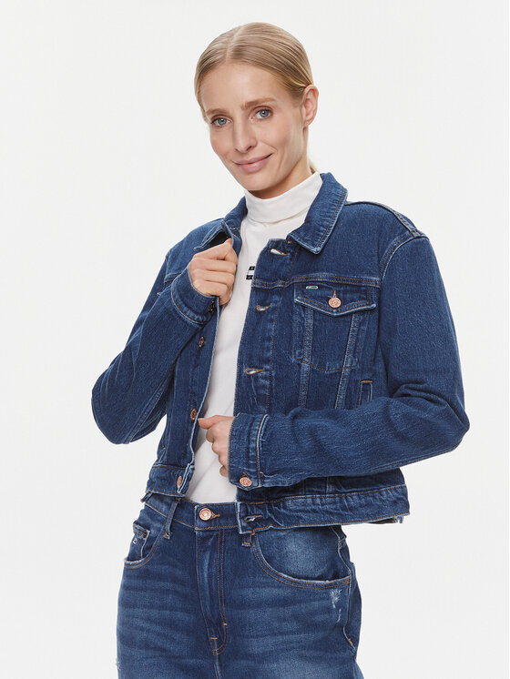 Tommy Jeans Tommy Jeans Farmer kabát Izzie DW0DW17211 Sötétkék Slim Fit