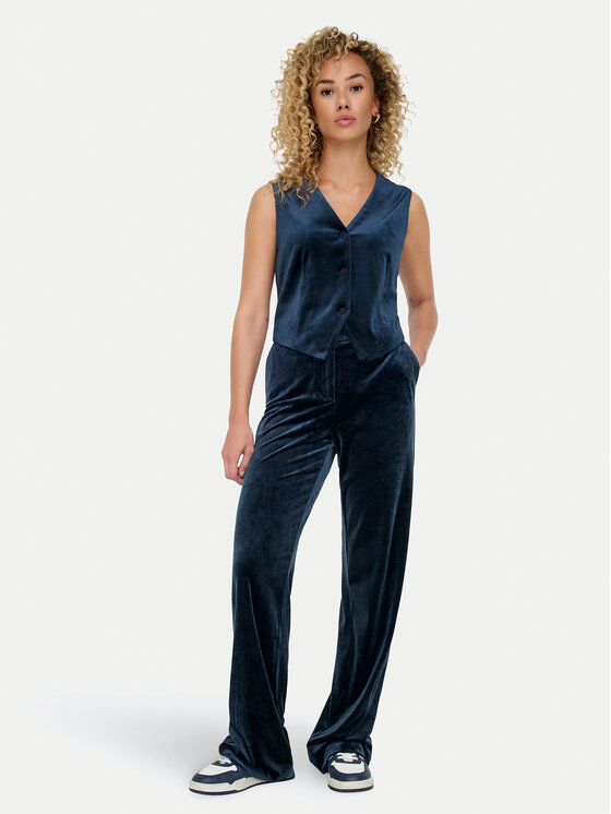 ONLY ONLY Kalhoty z materiálu Kayle 15335852 Tmavomodrá Straight Fit