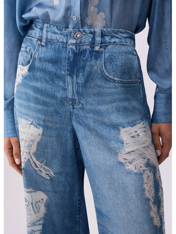 Liu Jo Liu Jo Pantaloni di tessuto UA6312T595879044 Celeste Regular Fit