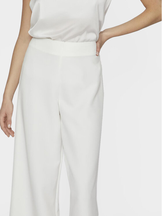 Vila Vila Auduma bikses Clara 14093130 Balts Wide Leg