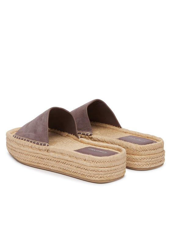 Calvin Klein Calvin Klein Espadrilles Flatf Espa Mule Nub Mg HW0HW02890 Barna