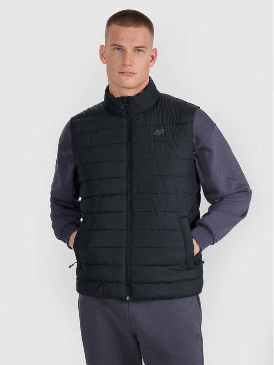 4F 4F Kamizelka MIDSHOP TEXTILE Czarny Regular Fit
