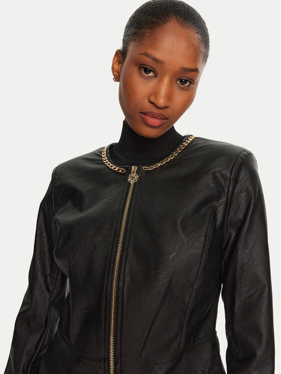 Rinascimento Rinascimento Яке от имитация на кожа CFC0120353003 Черен Regular Fit