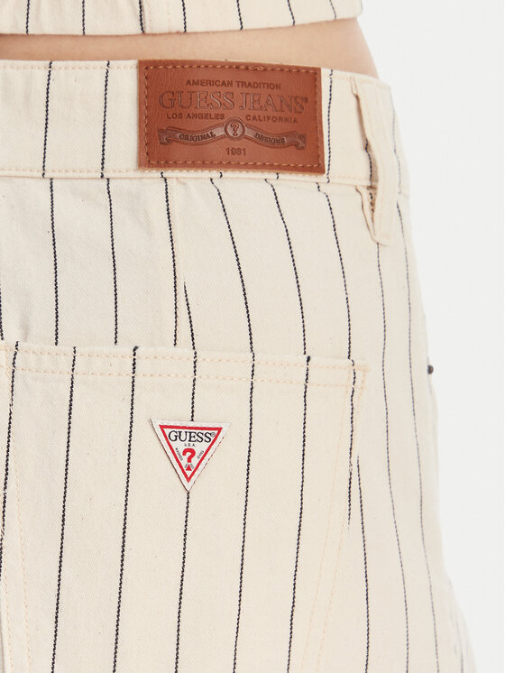 Guess Jeans Guess Jeans Džinsiniai šortai W6GDY5 D7961 Écru Loose Fit