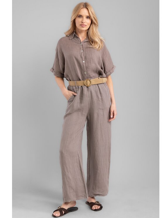 Perso Perso Spodnie damskie PTE255056F Brązowy Regular Fit
