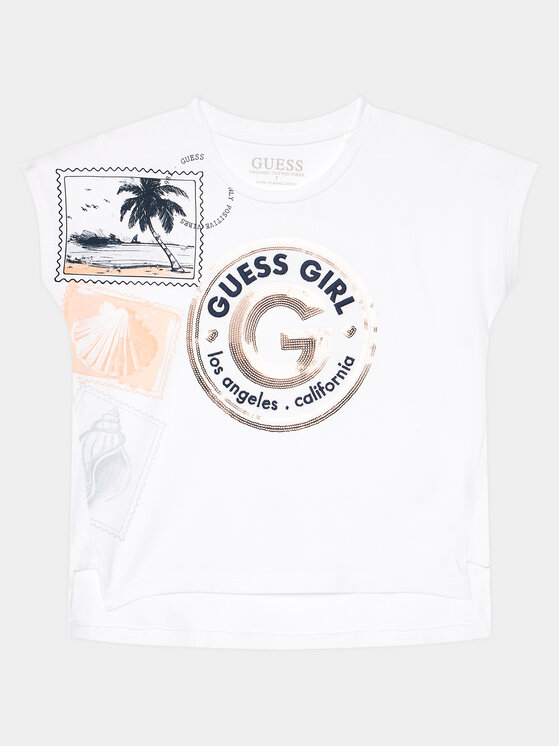 Guess T-krekls J4GI11 K6YW4 Balts Regular Fit