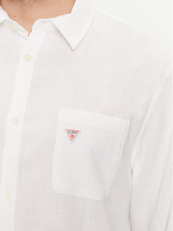 Guess Guess Cămașă F4GH00 WG3L0 Alb Regular Fit