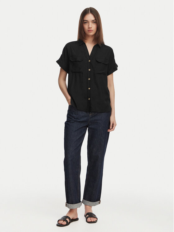 Vero Moda Vero Moda Košile Bumpy 10310139 Černá Regular Fit