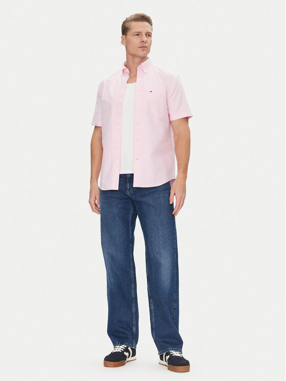 Tommy Hilfiger Tommy Hilfiger Koszula Heritage MW0MW36272 Różowy Regular Fit