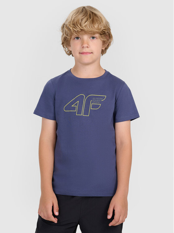 4F 4F T-Shirt BASIC+ Granatowy Regular Fit
