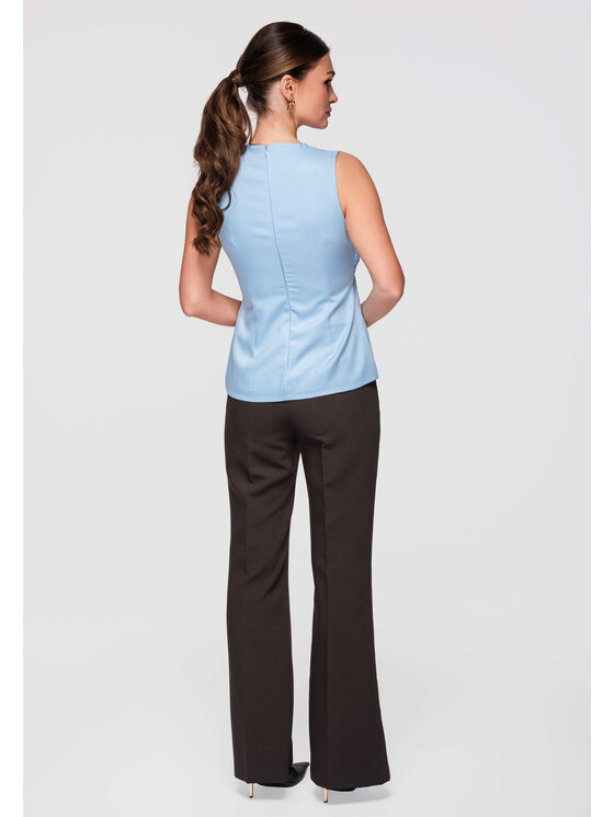 Ombre Ombre Bluzka OW-TS-E0001 Niebieski Slim Fit