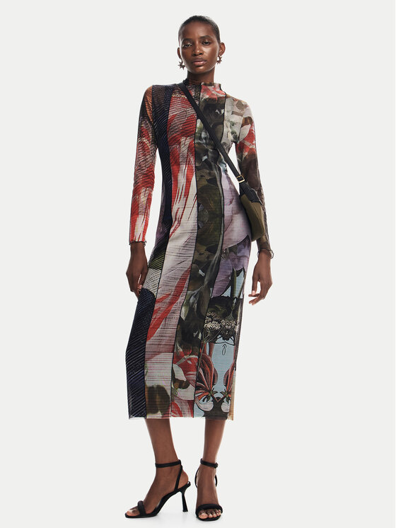 Desigual Desigual Každodenné šaty Carson 24WWVK59 Farebná Slim Fit