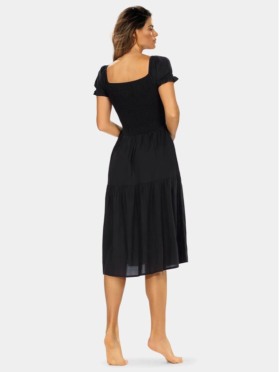 Feba Feba Sukienka letnia F170A Czarny Relaxed Fit