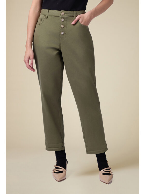 Oltre Oltre Pantaloni di tessuto P797R008413N035 Verde Boy Fit