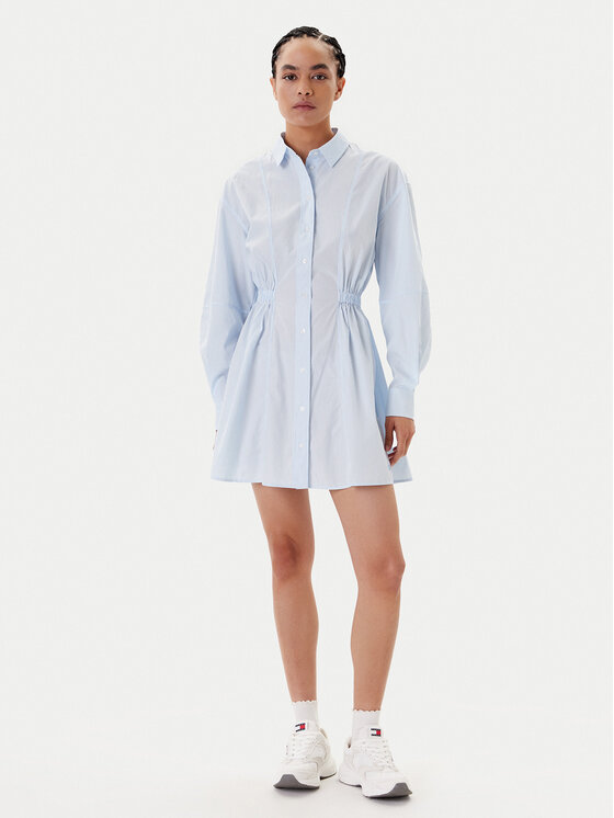 Tommy Jeans Tommy Jeans Marškinių tipo suknelė DW0DW21744 Žydra Regular Fit
