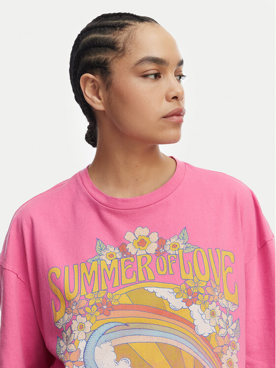 Billabong Billabong T-Shirt Summer Of Love EBJZT00592 Różowy Loose Fit