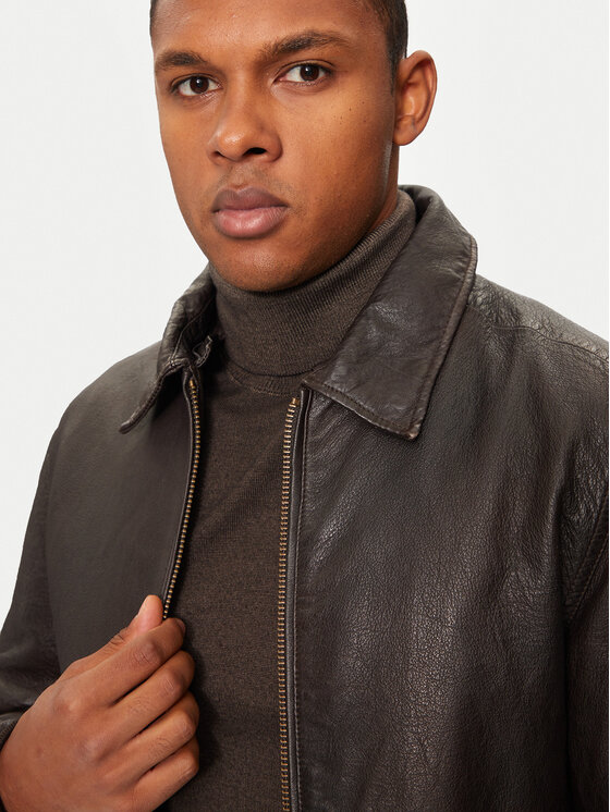 Bomboogie Bomboogie Lederjacke JMGRYGPSHE4 Braun Regular Fit