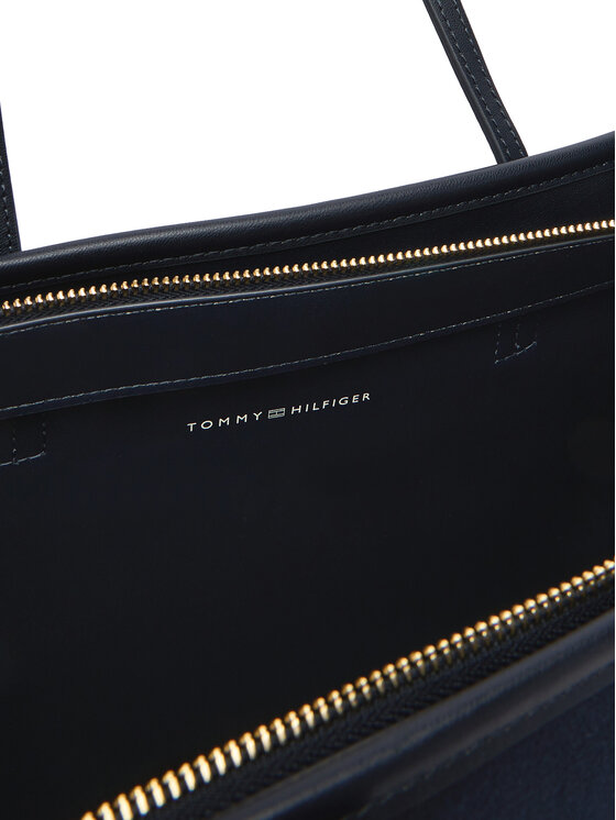 Tommy Hilfiger Tommy Hilfiger Ročna torba Th City Large Tote Melton AW0AW18215 Mornarsko modra
