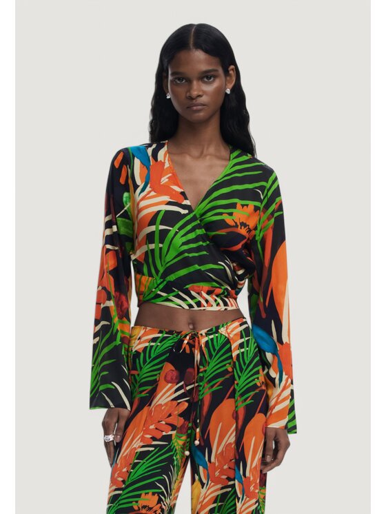 Desigual Desigual T-Shirt SWIM_BAHAMAS BLUS Μαύρο Casual Fit
