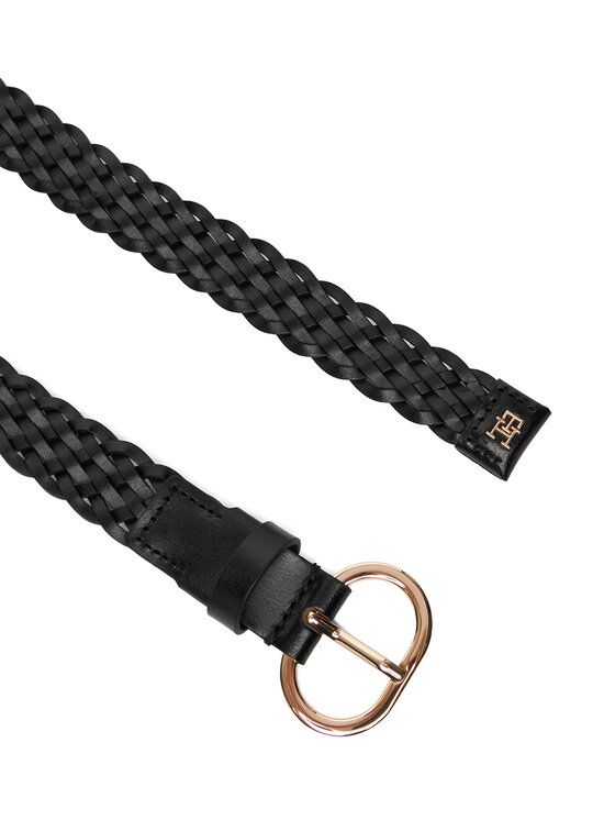 Tommy Hilfiger Tommy Hilfiger Жіночий ремінь Th Chic 2.5 Woven Leather AW0AW18111 Чорний