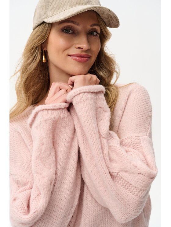 blue shadow blue shadow Sweter Koda Różowy Regular Fit