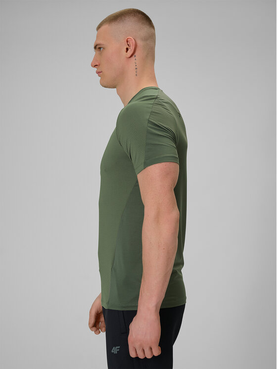 4F 4F Koszulka techniczna ATHLETIC Khaki Regular Fit
