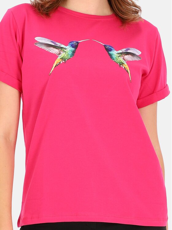 Perso Perso T-Shirt TCE242000F Fioletowy Regular Fit
