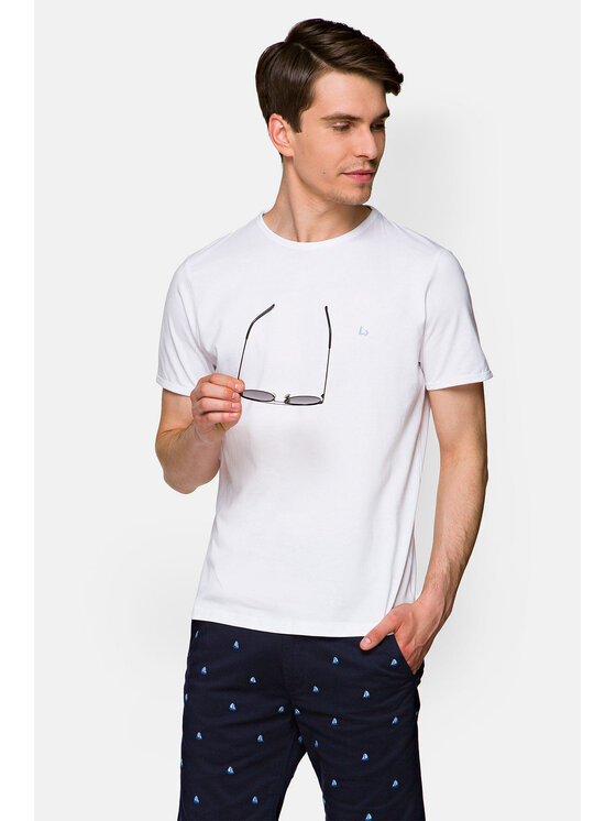 Lancerto Lancerto T-Shirt Daniel TS124121000026 Biały Regular Fit
